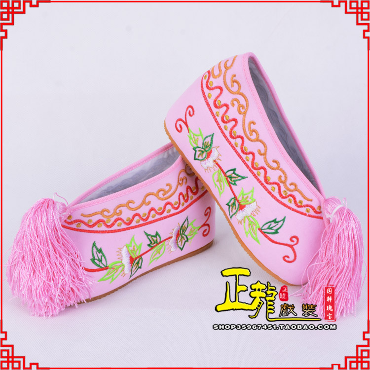 振安花旦鞋女绣花彩鞋 舒适款草花内高彩鞋