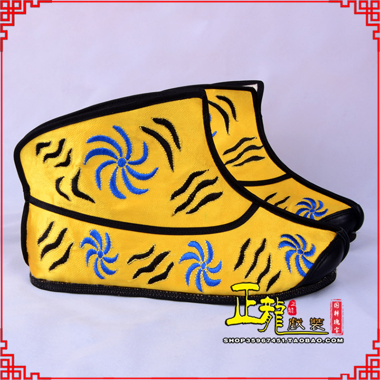 振安.美猴王靴子虎纹靴金黄快靴 猴鞋