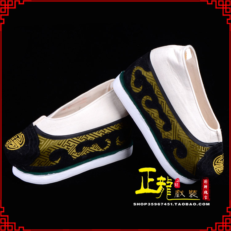 振安戏鞋方口鞋老生鞋老旦鞋三义斋纸底内高福字履