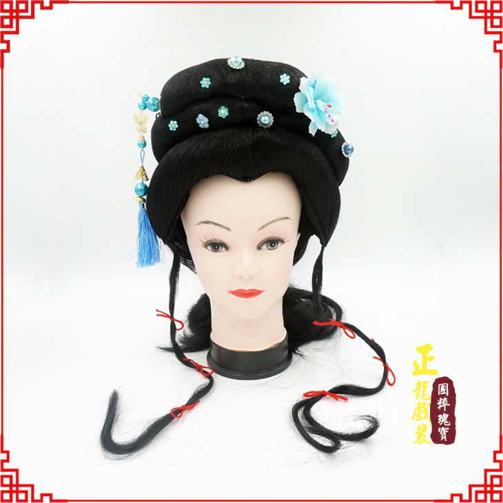 振安戏剧服装京剧越剧小旦花旦丫鬟假发 小姐头套